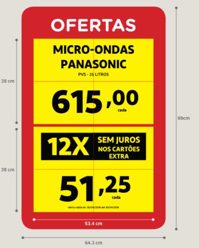 Cartaz de oferta de micro-ondas gerado pelo emPlakei